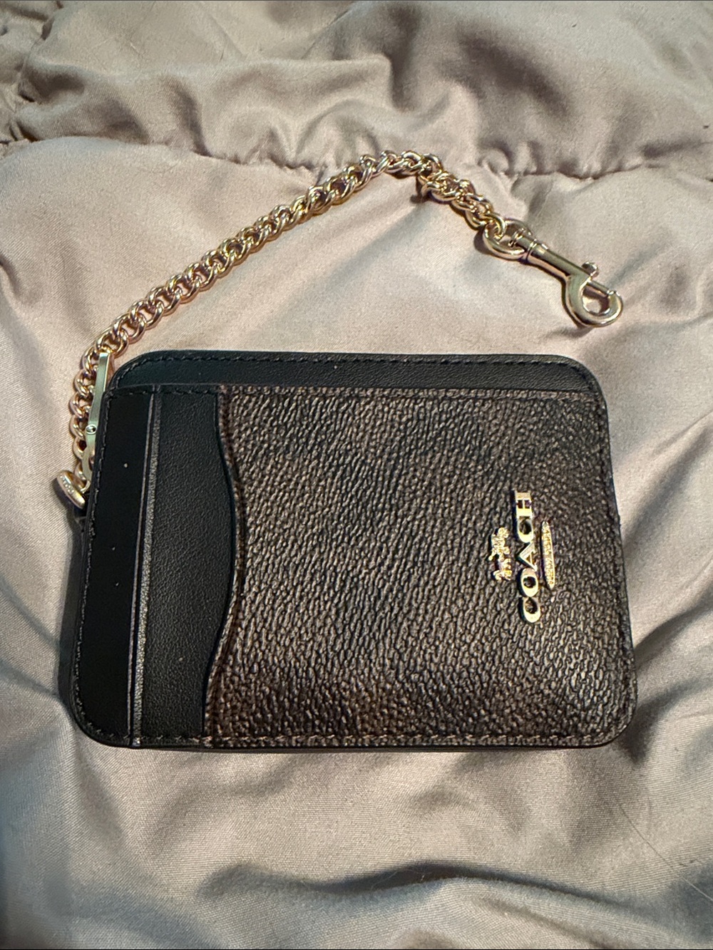 Coach Card & Money Holder with Chain